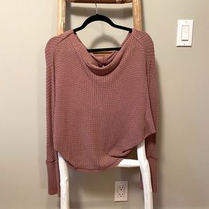 Free People Off the Shoulder Waffle top